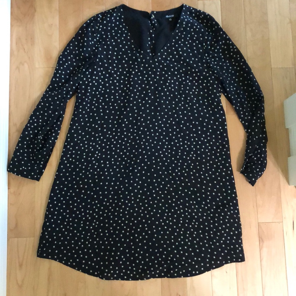 Madewell Star Print Long-Sleeve Dress
